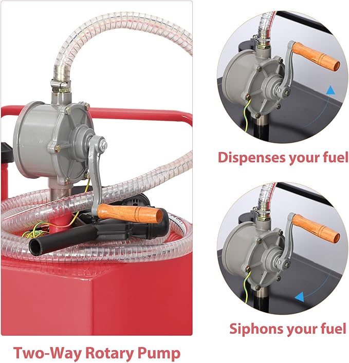 Upgraded 30 Gallon Fuel Caddy, Manual Hand Pump & Easy-Roll Wheels, Heavy-Duty UV-Resistant Steel Tank for Gas & Diesel, Portable Fuel Storage for Tractors, Mowers, Boats
