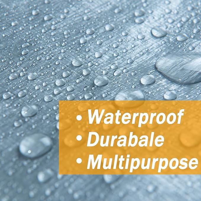 Heavy Duty Tarp 40x60 Ft, 12 Mil Thick Waterproof Silver/Black Reversible with Grommets, UV Resistant Tear and Fade Resistant