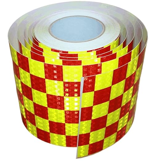 Reflective Tape 6 inch X 66 feet, Outdoor Waterproof Hazard Conspicuity Safety Warning Industrial Marking Tape
