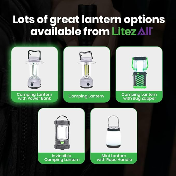 LitezAll 3500 Lumen Rechargeable Lantern – LED Lantern Rechargeable with Power Bank, Dimmable Camping Lantern, Rechargeable Lanterns for Power Outages & Camping