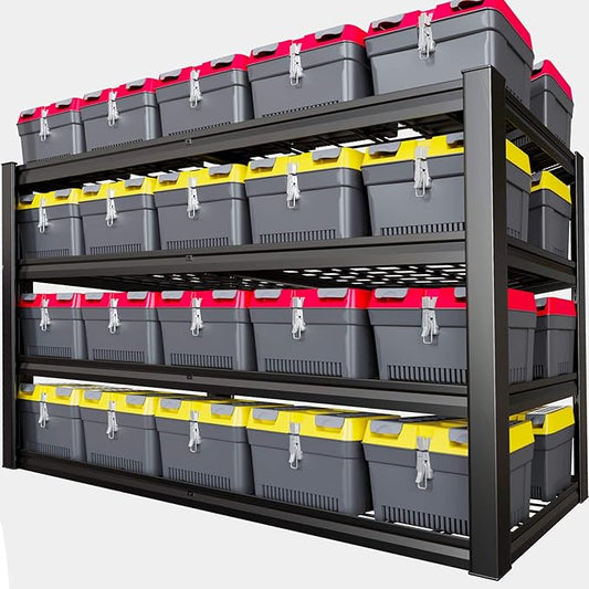 30" D Storage Shelves, 72" W Garage Shelving Heavy Duty Metal Adjustable Garage Shelves, Shelving Units Industrial Shelving for Warehouse, 72" W x 30" D x 72" H,Black