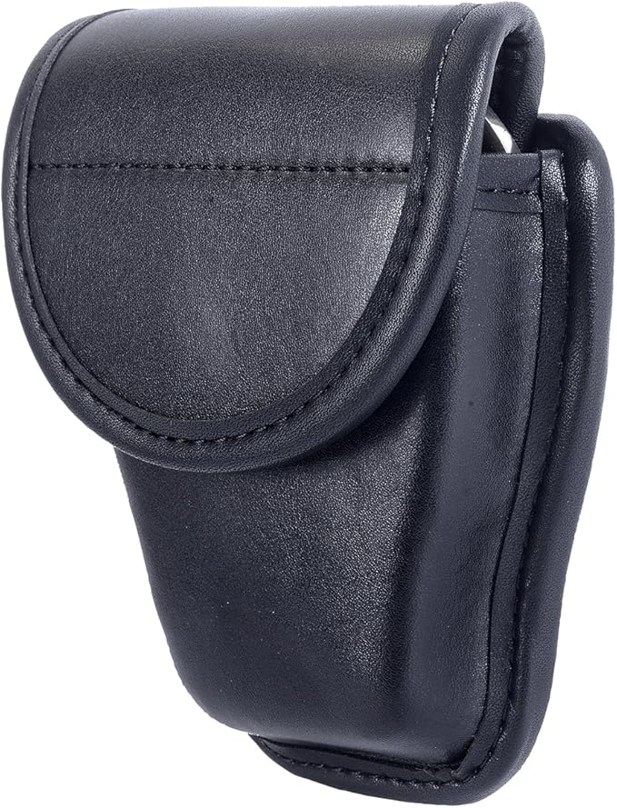 TAFTACFR Molded Single Handcuff Pouch Case for Duty Belt, Law Enforcement Holder With Removable Top Cover and Hidden Snap