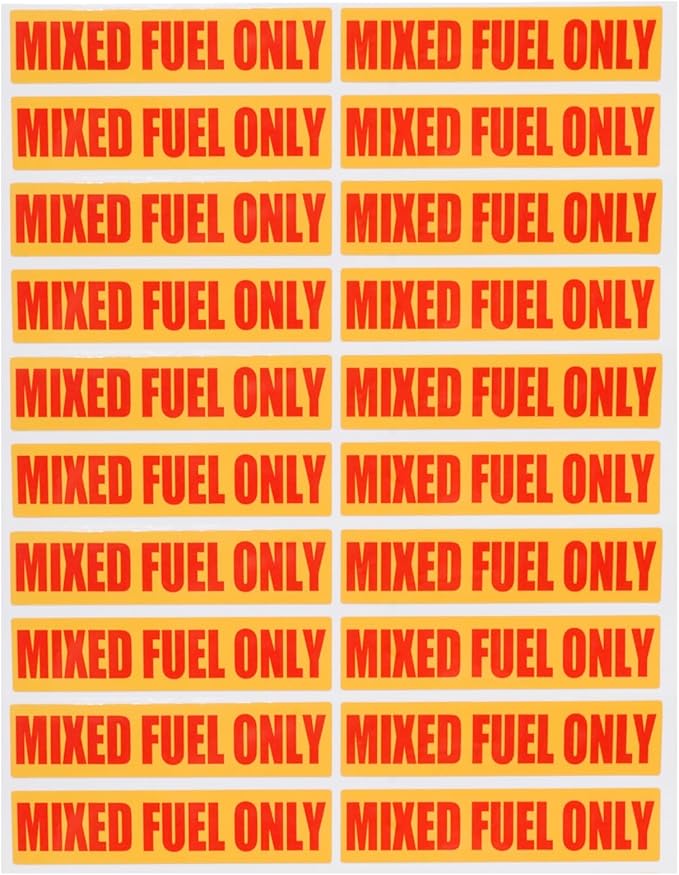 20PCS Mixed Fuel Only Decal Stickers Vinyl Labels for Outdoor Equipment Chainsaws Weed Eaters Small Size Durable Weather Resistant 0.75 Inch x 3.25 Inch