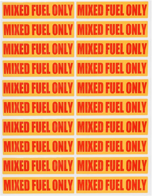 20PCS Mixed Fuel Only Decal Stickers Vinyl Labels for Outdoor Equipment Chainsaws Weed Eaters Small Size Durable Weather Resistant 0.75 Inch x 3.25 Inch