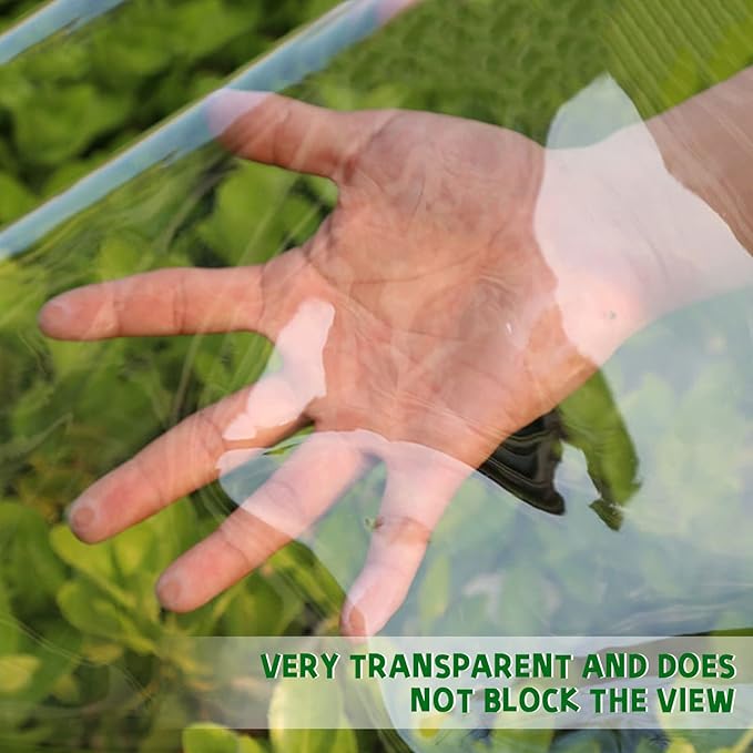 Clear Tarps Heavy Duty Waterproof, Transparent PVC Vinyl Tarpaulin with Grommets, Ropes, Reinforced Edge, Tear-Resistant, Anti-UV for Greenhouse, Patio, Garden, Porch, Pavilion, Outdoor