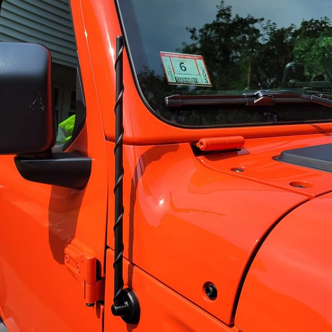 16 Inch Antenna Compatible with 2007-2025 Jeep Wrangler Gladiator Sport 4xe Willys Rubicon Sahara Mojave, Short Antenna Replacement Jeep JK JL JT JKU JLU Accessories