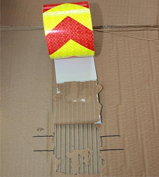 Reflective Tape Outdoor Waterproof 3 inch X 66 feet, High Visibility Hazard Conspicuity Warning Safety Industrial Marking Tape