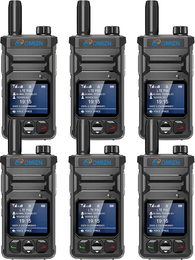 T6 Ultra-Slim Walkie Talkie with Unlimited Range Over 4G LTE, AES-256 Encrypted Two Way Radio, Noise Reduction, IP65, Type-C Charging, Lifetime Free Use