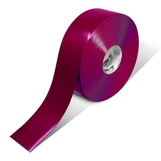 Mighty Line Solid Floor Marking Tape for Safety, Caution, Warning, Heavy-Duty, Peel and Stick Adhesive, Beveled Edge Design, Industrial Quality, 3 inch, 100' Roll, Purple