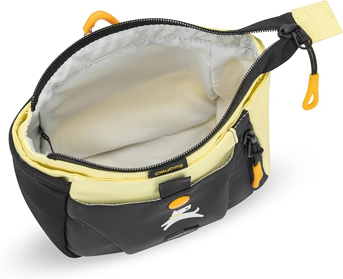 OllyDog Backcountry Day Bag | Hands-Free Dog Training Treat Pouch | Fanny/Hip Pack with Zipper Closure & Built-in Poop Bag Dispenser | Removable Waist Clip (Sol)