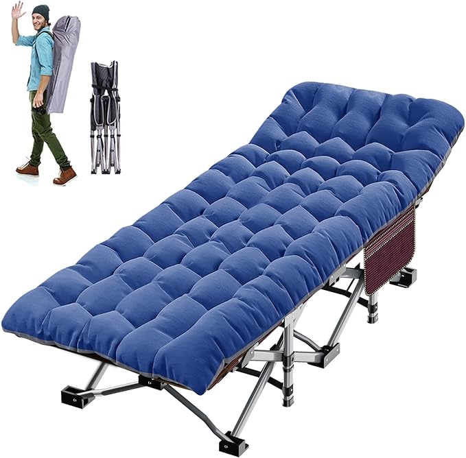 ABORON Heavy-Duty Folding Guest Bed for Adults, 500lb Capacity, Portable Extra Cot with 1217D Double Layer, Ideal for Indoor Guest Stays & Temporary Home Use