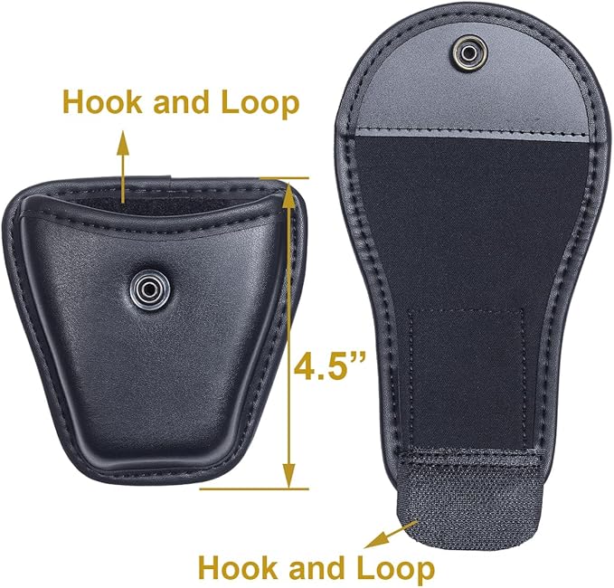 TAFTACFR Molded Single Handcuff Pouch Case for Duty Belt, Law Enforcement Holder With Removable Top Cover and Hidden Snap