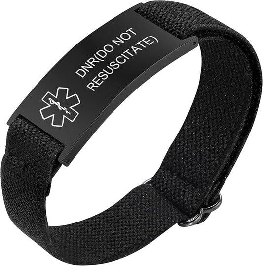 VNOX Medical Alert Bracelets for Men & Women Kids with Free Engraving Adjustable Stainless Steel Mesh Emergency Medical ID Bracelets Wristband