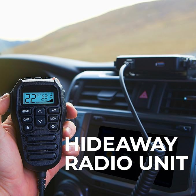 Midland® - MXT275VP4-15 Watt GMRS MicroMobile Two-Way Radio - ATVs UTVs and Other Off-Road Vehicles - Overlanding Gear - Extended 3dB gain Roll Bar Mount Antenna Microphone Extension Cable