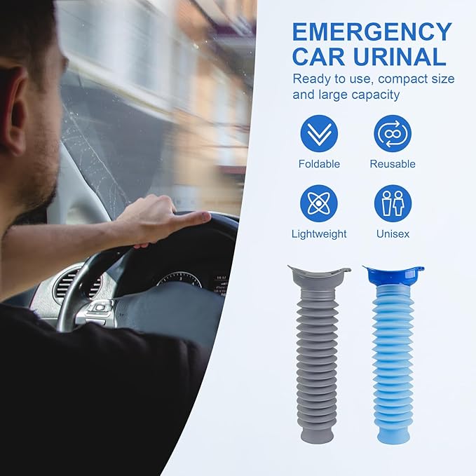 Pee Bottles for Men, Collapsible Urine Bottle 750ML, Portable Urinal for Women, Emergency Urinal Spill Proof Pocket Toilet for Car, Travel Urinals Potty for Camping, Traffic Jam, Road Trips, Hiking