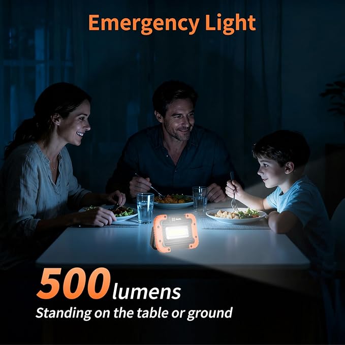 KunHe 8 Pack Magnetic Battery Powered Work Light 500 Lumen Portable Work Light with IPX4 Waterproof 180° Rotating Bracket COB LED for Camping Fishing Car Repair Emergency