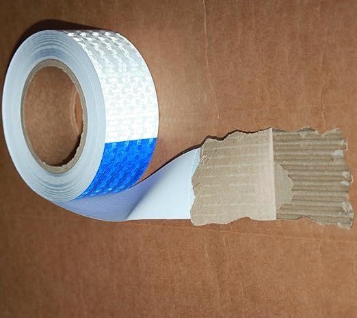Reflective Tape Blue White 2 Inch x 168 Feet, Outdoor Waterproof Warning Reflector, Night Safety Stickers for Car Bicycles