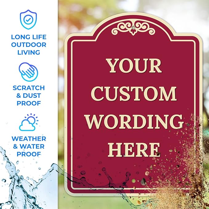 Custom Indoor/Outdoor Decorative Sign,Custom Personalized Ivory Border Sign, 18x24 Inches, ACM, Fade Resistant, Made in USA