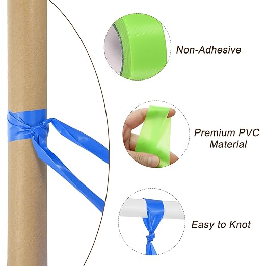 MECCANIXITY Flagging Tape,12 Pcs Non-Adhesive Plastic Neon Survey Marking Tape 1 Inch x 98 Feet for Tree Hunting Boundaries Hazardous Areas Marking Ribbon Green