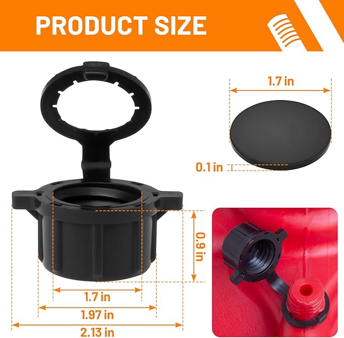 Practical Refueling Set with 2 PCS Gas Can Hoses, 1 PCS Hose Bender, and 4 Vent Caps Compatible with 3/5/5.5 Gallon VP Fuel Jug Suitable for Racing and Home Use