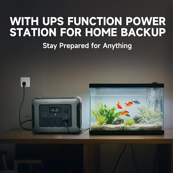 ALLPOWERS R1500 LITE Portable Power Station,1600W/1056Wh LiFePO4 Solar Generator, Solar Power with UPS Function, Fast Charging (R1500 LITE)