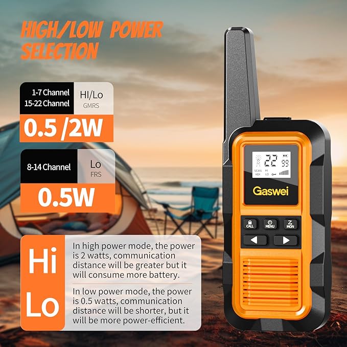 G2pro Walkie Talkies Long Range for Adults, Waterproof, Shock Resistant & Rechargeable Two-Way Radio with VOX 2 Pack(Orange)