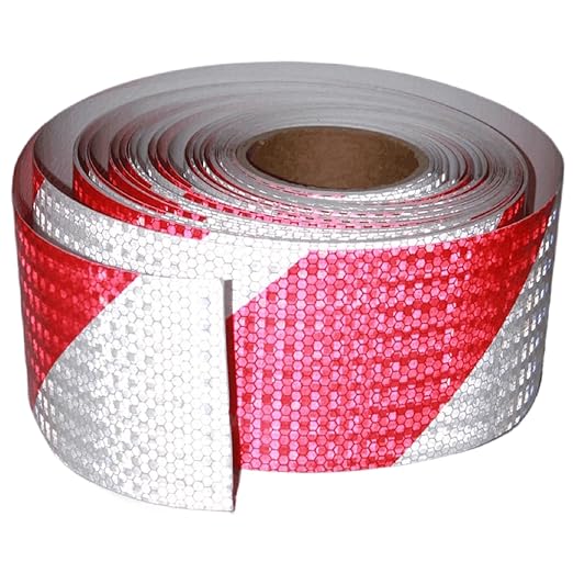 Reflective Tape Red White 4 Inch x 168 Feet, Outdoor Waterproof High Visibility Adhesive Stickers, High Intensity Safety Strips