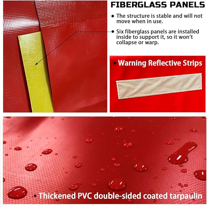 Flood Prevention Tube Water Filled Flood Control Barrier Inflatable Water Barrier,Alternative Sandbag for Rain Protection. (red 118"x11.8")