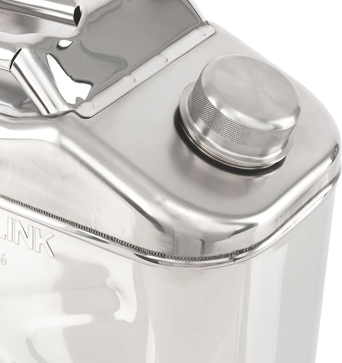 Swiss Link 10L Stainless Steel Water Can, Heavy-Duty 0.8mm Food-Grade 304 Steel – Seamless, Leak-Proof Design with Spout & Vent – BPA-Free Drinking Water Storage for Emergency, Survival, Off-Grid Use