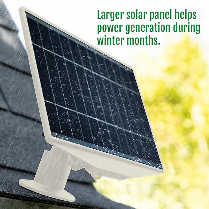 8W Solar Panel for Ring Stick Up Cam, Stick Up Cam Pro, Spotlight Cam Plus, Spotlight Cam Pro - White