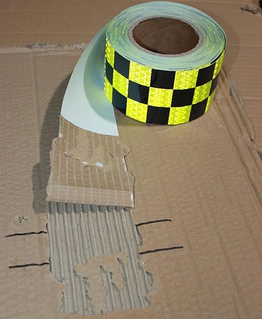 Reflective Tape Outdoor Waterproof 3 inch X 66 feet, High Visibility Hazard Conspicuity Warning Safety Industrial Marking Tape