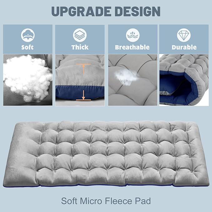 Slsy Oversized XXL Folding Camping Cot for Adults with Pad, Padded Portable Sleeping Cots, Camp Bed with Carry Bag for Outdoor Travel, Beach, Hiking