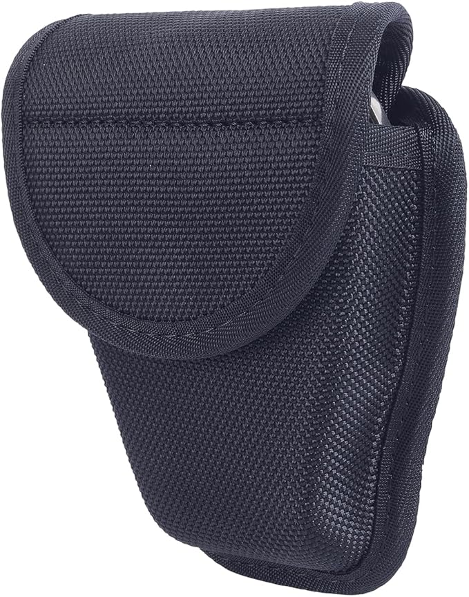 TAFTACFR Molded Single Handcuff Pouch Case for Duty Belt, Law Enforcement Holder With Removable Top Cover and Hidden Snap
