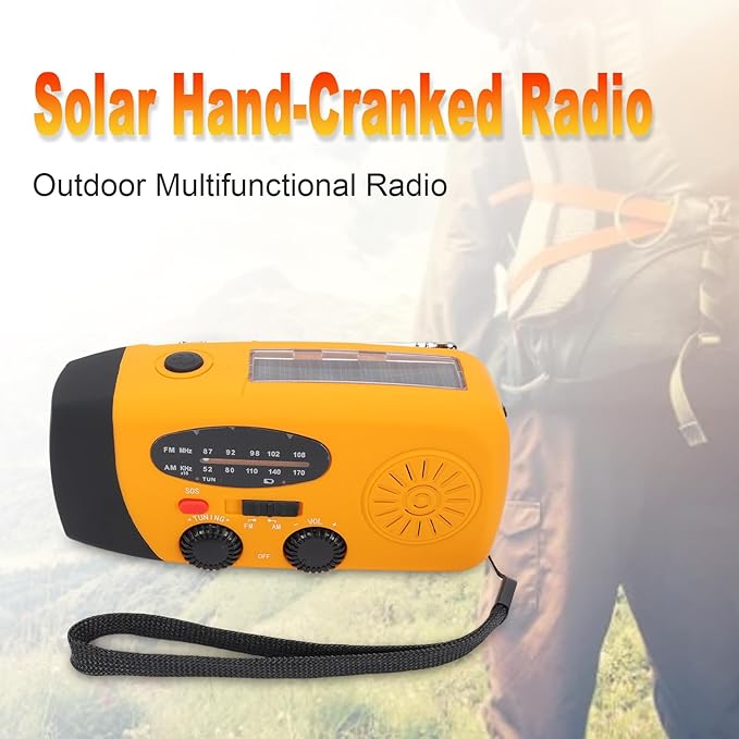 Yunir Emergency Radio, Solar Hand Crank Portable AM FM Radio Phone Charger with 2000mAh Battery, for Camping Hiking Power Outage (European Version)