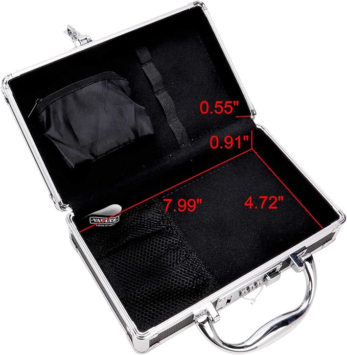 Vaultz Medicine Safe Case w/ Combination Lock - Pack of 3 Cases, 8.35 x 5 x 2.5" - Black