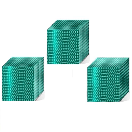 Green Reflective Stickers 2 inch X 2 inch, Outdoor Waterproof High Visibility Warning Safety Adhesive Reflector Tape (30 Pcs)