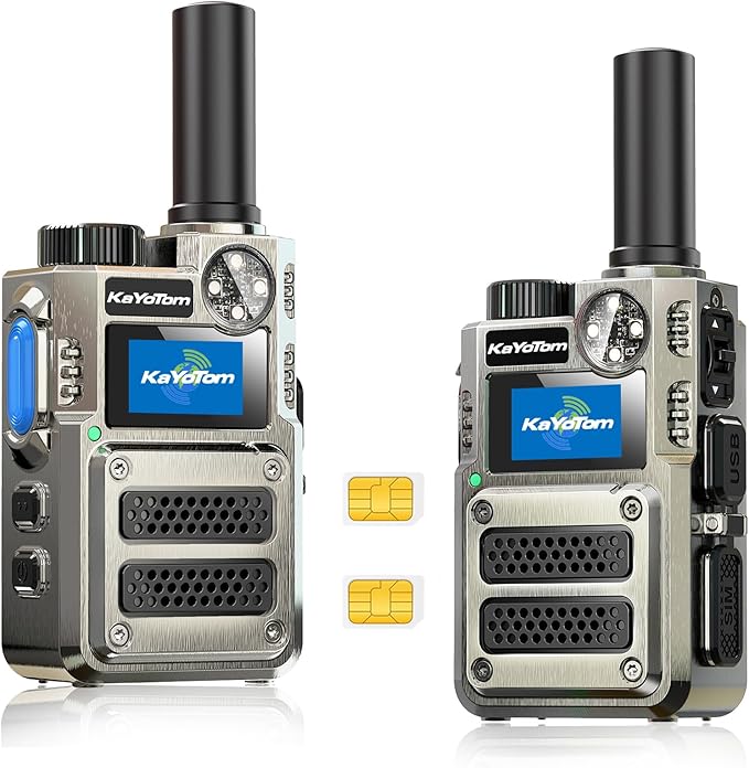 （Lifetime Free） Global Unlimited Range 4G LTE PoC Rapid Walkie Talkies Long Range Two-Way Radios 5000+ Miles with Nationwide Range,SOS Alert Long Distance Radios for Truck Fleet,Construction site