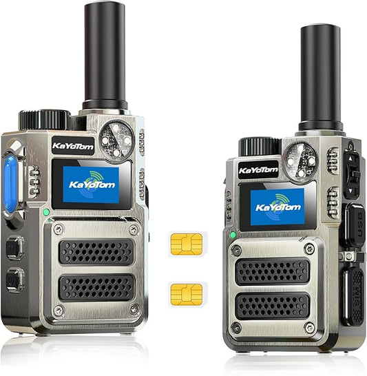 （Lifetime Free） Global Unlimited Range 4G LTE PoC Rapid Walkie Talkies Long Range Two-Way Radios 5000+ Miles with Nationwide Range,SOS Alert Long Distance Radios for Truck Fleet,Construction site