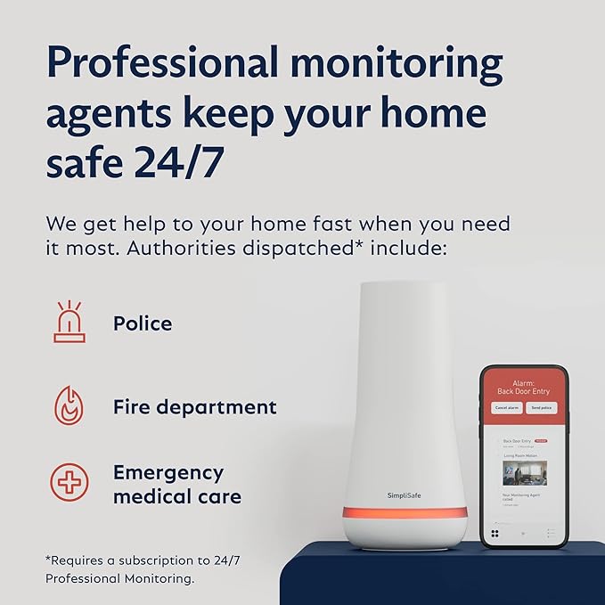 SimpliSafe 10 Piece Wireless Home Security System with Outdoor Camera- Optional 24/7 Professional Monitoring - No Contract - Compatible with Alexa and Google Assistant