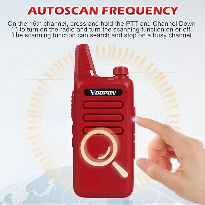 Rechargeable walkie talkies Two-Way Radios - 22 FRS Channels with Earpieces, VOX & Noise-Cancelling Long-Range for Family, Camping, Outdoor Adventures Compact USB-Charged Transceivers