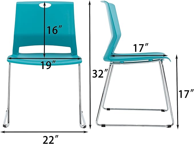 Sidanli Blue Stacking Chairs-Set of 4