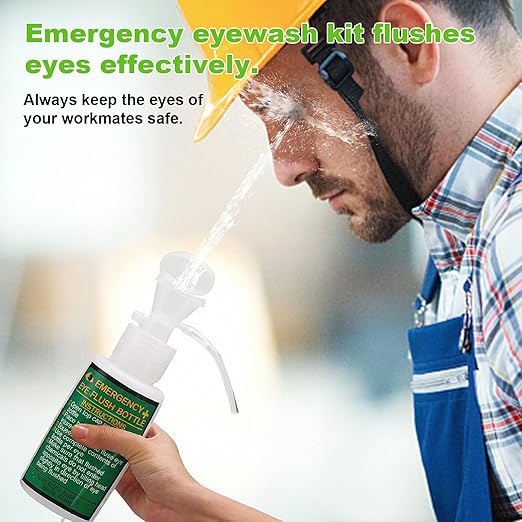 Portable Eyewash Station OSHA-Approved - Wall-Mounted Emergency Eye Wash Flush Bottles Kit 16oz Without Eyewash Solution