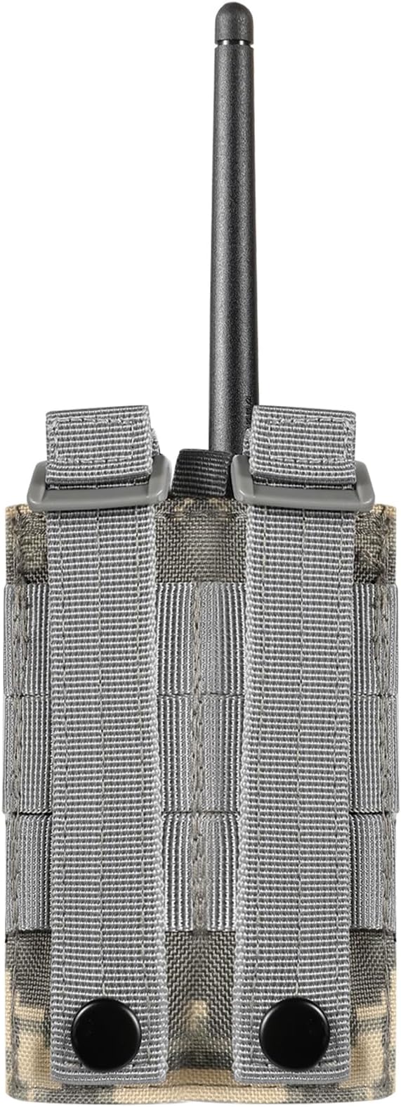 Tactical Radio Holder Radio Holster Molle Radio Pouch Universal Radio Case Military Heavy Duty Radio Bag for Police Firefighter Two Ways Walkie Talkies Vest (ACU)
