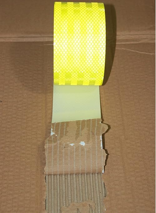 Non Fading Reflective Tape Fluorescent Yellow Outdoor Waterproof 3 inch, High Visibility Warning Industrial Marking Tape (66 feet)