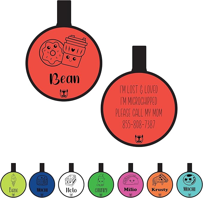 Silent Identification with Waterproof and Durable Silicone Dog Tags: Lightweight, Allergen-Free, and Customizable Round Foods Red