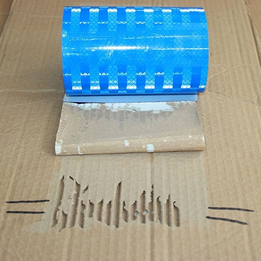 Non Fading Reflective Tape Blue 6 inch, Outdoor Waterproof High Visibility Warning Industrial Marking Tape, Safety Stickers (11 feet)