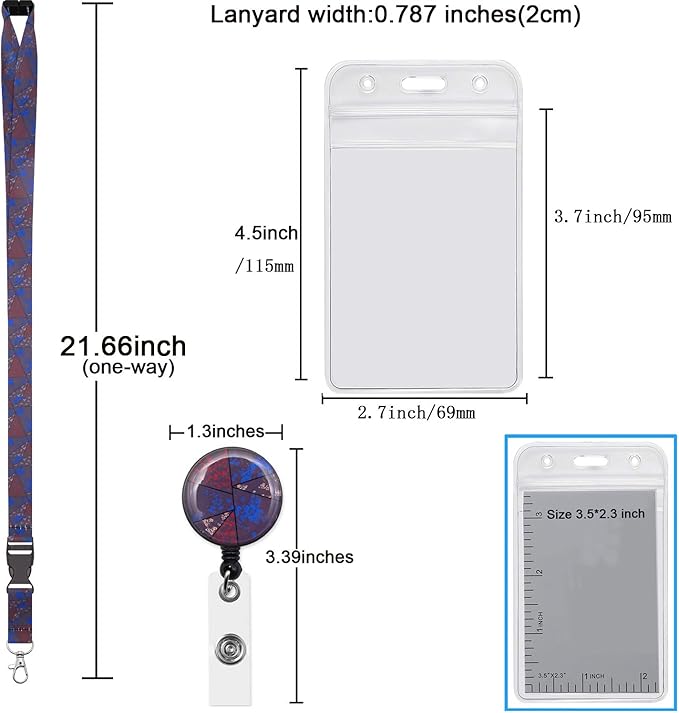 YOUOWO 2 Pack Cruise Lanyards with Vertical Badge Holders and Retractable Badge Reel for Office ID Badges Women Keys Men Ship Card Kids,Quick Release Breakaway Safety Printing Patterns Lanyard