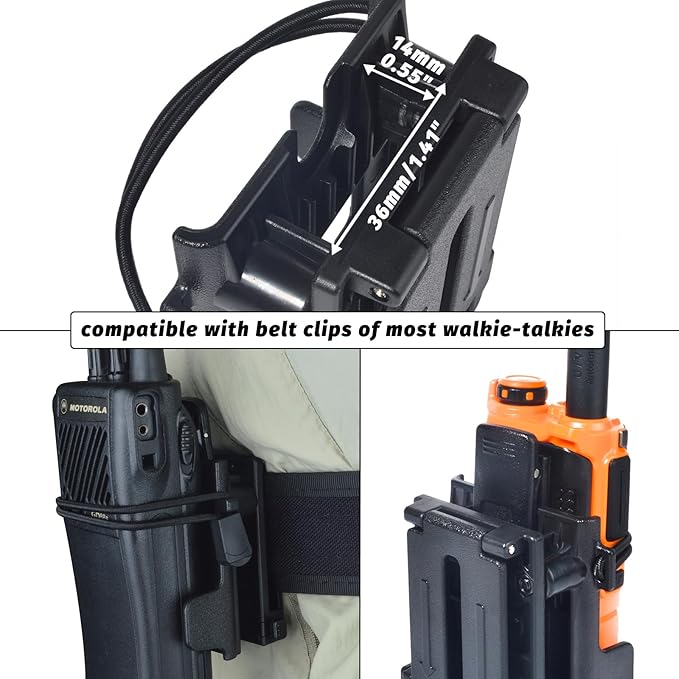 TWAYRDIO Handheld Radio Holster Holder w/Molle Attachment Clip for 1.75"/2"/2.25'' Belts, Tactical Vests, Backpacks, Universal Two Way Radio Case for Motorola Kenwood Baofeng Yaesu HT Walkie Talkies