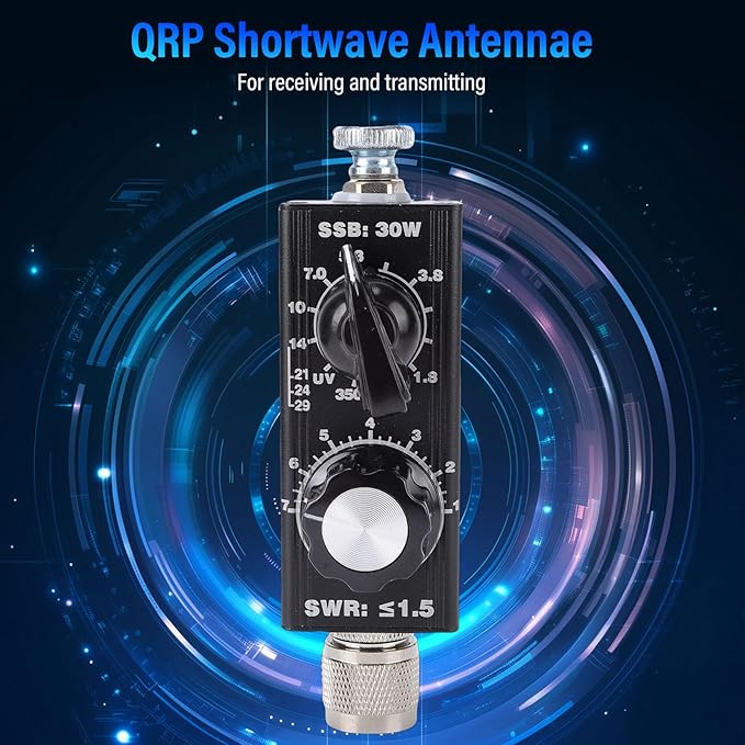 Jectse QRP Shortwave Antenna, Portable UHF VHF Radio Antenna with Adjustable Frequency 1.8MHz-30MHz, for Indoor Outdoor Use
