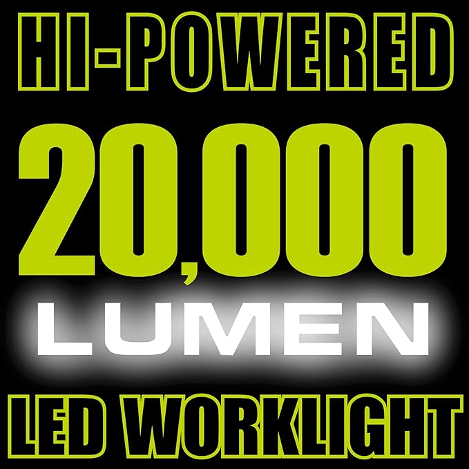 PowerSmith 20,000 Lumen Dual Head LED Work Light with Adjustable Metal Tripod and 9 ft Power Cord